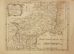 Antique Map of Languedoc by Thomas Kitchin